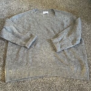 Old Navy Gray Ribbed Long Sleeve Pullover Crewneck Sweater XL